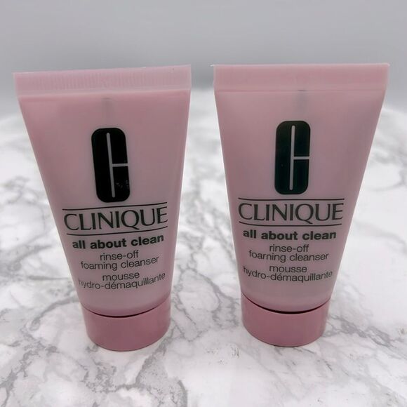 CLINIQUE All About Clean Rinse-Off Foaming Cleanser-1 Fl Oz-Lot of 2 NEW! - Picture 1 of 2
